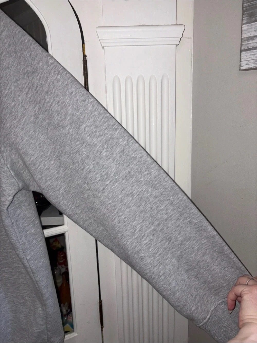 The North Face Grey Crewneck Sweatshirt with Purple Chest Logo Xxl Fits XL